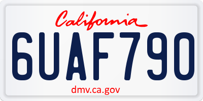 CA license plate 6UAF790