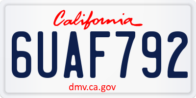 CA license plate 6UAF792