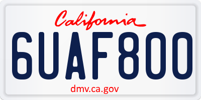 CA license plate 6UAF800