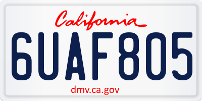CA license plate 6UAF805