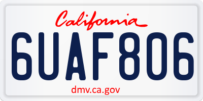 CA license plate 6UAF806