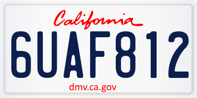 CA license plate 6UAF812