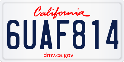 CA license plate 6UAF814