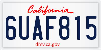 CA license plate 6UAF815