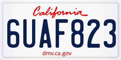 CA license plate 6UAF823