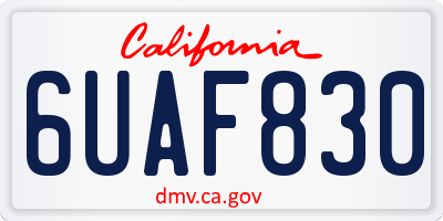 CA license plate 6UAF830