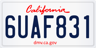 CA license plate 6UAF831