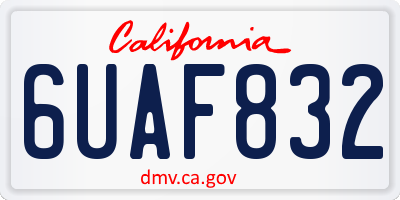 CA license plate 6UAF832
