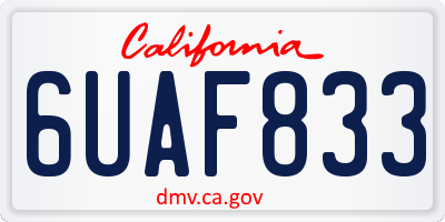 CA license plate 6UAF833