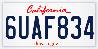 CA license plate 6UAF834
