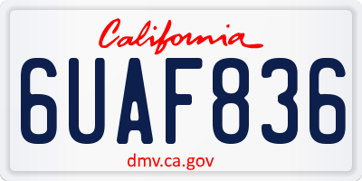 CA license plate 6UAF836