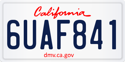 CA license plate 6UAF841