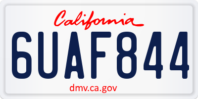CA license plate 6UAF844