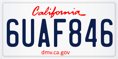 CA license plate 6UAF846
