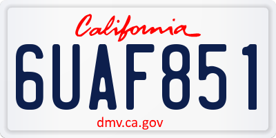 CA license plate 6UAF851