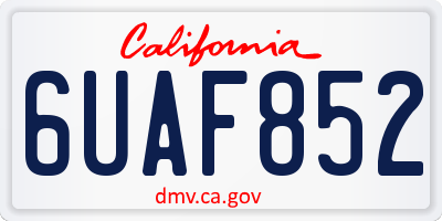 CA license plate 6UAF852