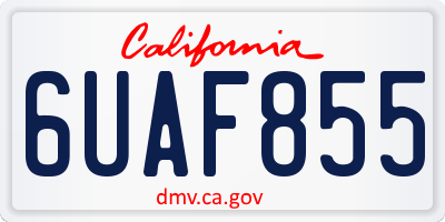 CA license plate 6UAF855