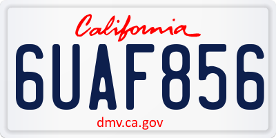 CA license plate 6UAF856