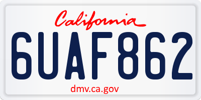 CA license plate 6UAF862