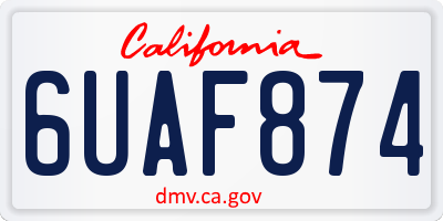 CA license plate 6UAF874