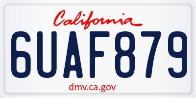 CA license plate 6UAF879