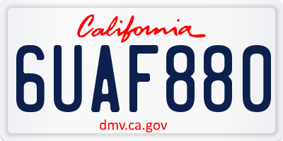 CA license plate 6UAF880