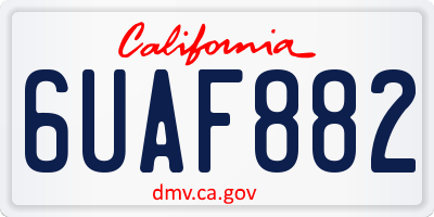 CA license plate 6UAF882