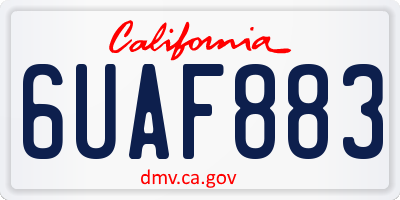 CA license plate 6UAF883