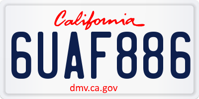 CA license plate 6UAF886