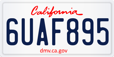 CA license plate 6UAF895