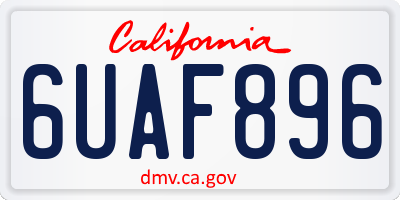 CA license plate 6UAF896