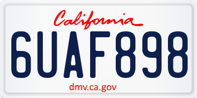 CA license plate 6UAF898