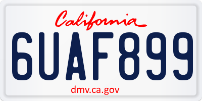 CA license plate 6UAF899
