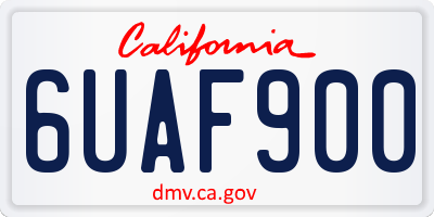 CA license plate 6UAF900