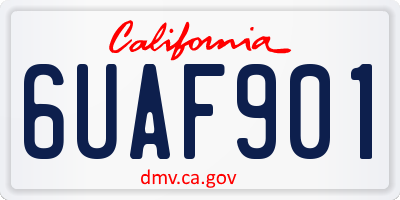 CA license plate 6UAF901