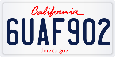 CA license plate 6UAF902