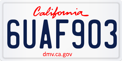 CA license plate 6UAF903