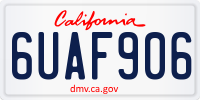CA license plate 6UAF906
