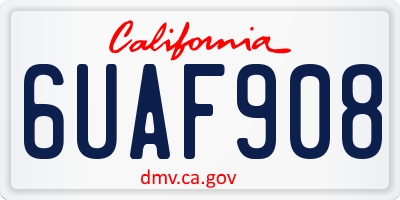 CA license plate 6UAF908