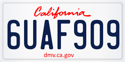 CA license plate 6UAF909