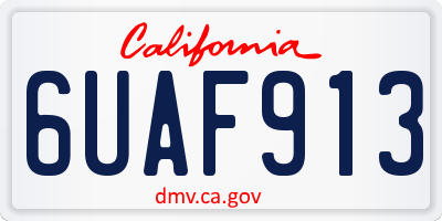 CA license plate 6UAF913