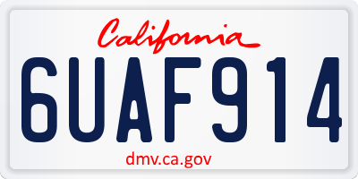CA license plate 6UAF914