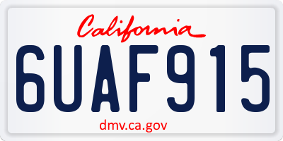 CA license plate 6UAF915