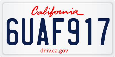 CA license plate 6UAF917