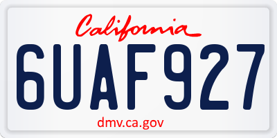 CA license plate 6UAF927