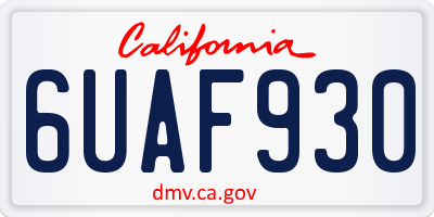 CA license plate 6UAF930