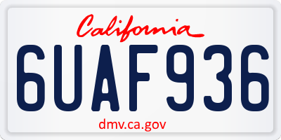 CA license plate 6UAF936