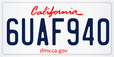 CA license plate 6UAF940
