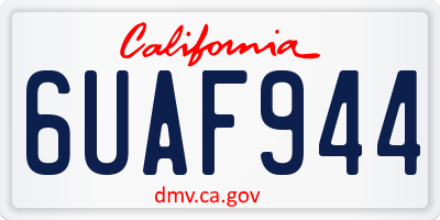 CA license plate 6UAF944