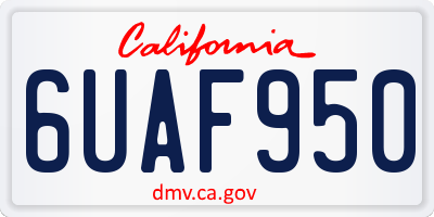 CA license plate 6UAF950